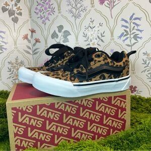 Vans Leopard Print Knu Skool Sneakers - Black & Brown SZ 12